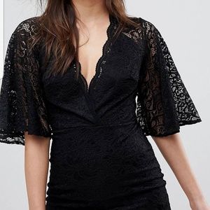 Black lace minidress
